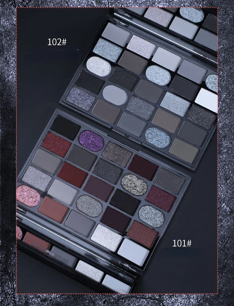 Dark Gothic Eye Shadow Palette Pearlescent Matte Fine Sparkle Strobes Punk Profound Three-dimensional Eye Shadow Makeup Cosmetic