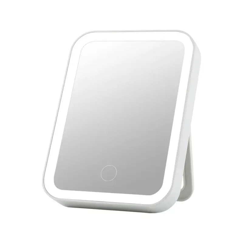 Makeup Mirror USB Rechargeable Portable Compact LED Vanity Mirror with Touch Screen Dimming Makeup Mirror