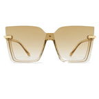 Women  Sun Glasses Streetwear Large Frame Eyewear GogglesHollow Out Square One-piece Sunglasses Women MenGlasses