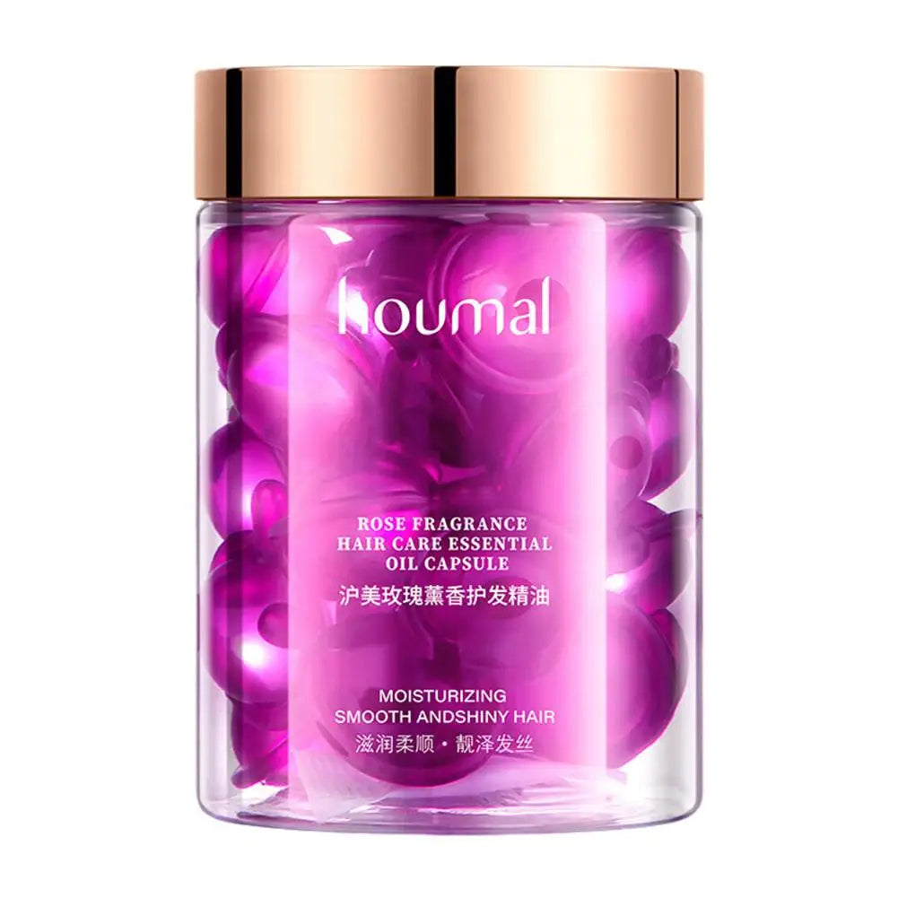 Hair Styling Serum Frizzy Dry Hair Rose Essence Oil Capsules Leave-in Anti Frizz Conditioner Repair Hair Care
