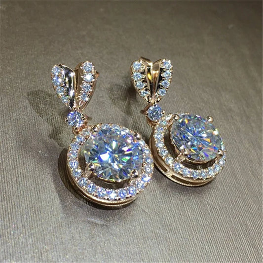 Real 14K Gold Jewelry Earring Women Fine Aros Mujer Oreja Pink Earrings for Women Orecchini 14 K rose Gold Bizuteria Jewelry