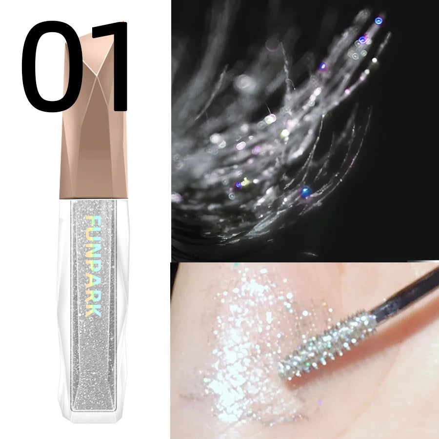 1PC Sparkling Eyelash Mascara Shimmer Long Lasting for Eyeshadow and Highlighter Liquid Eyeshadow Pearlescent Korean Makeup