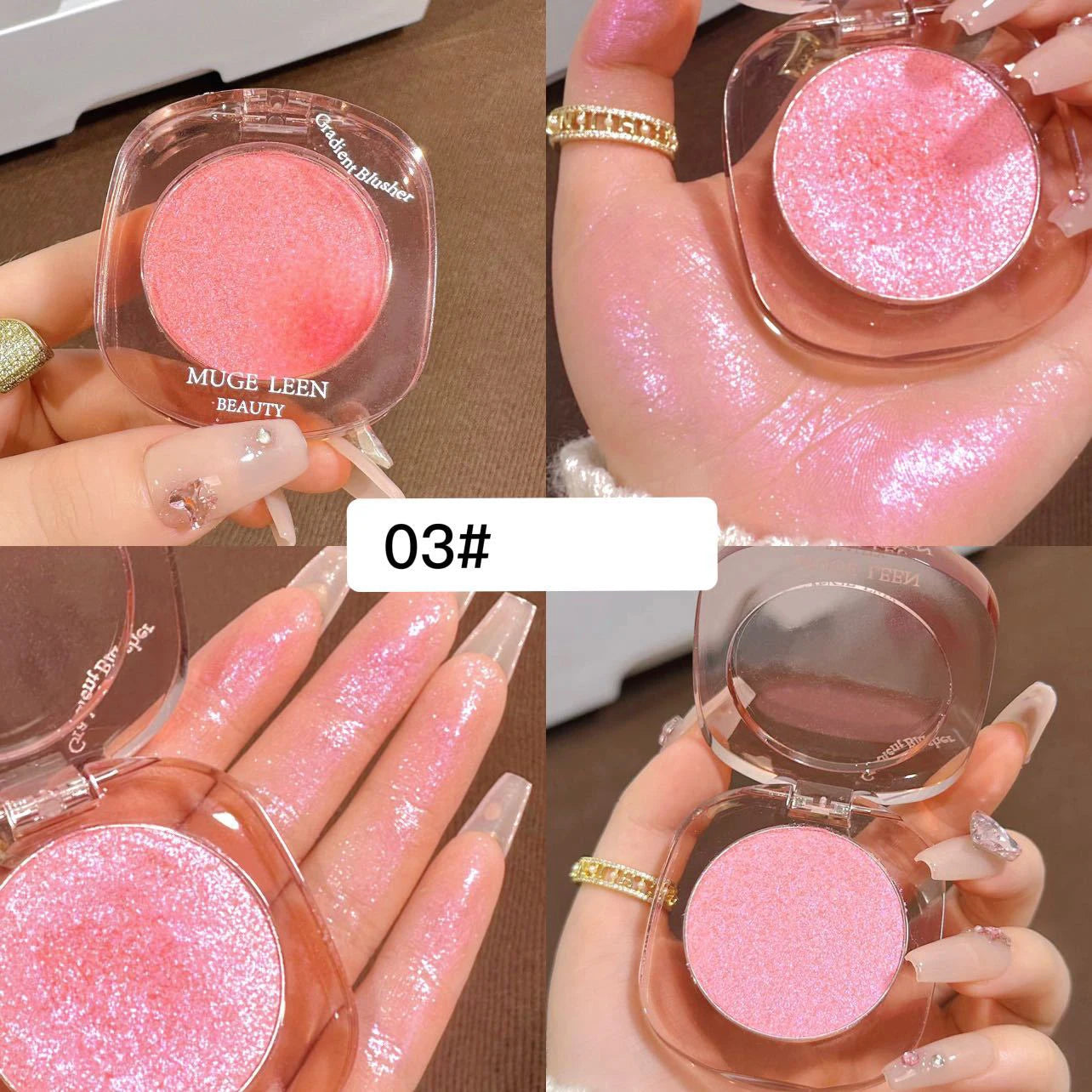 Makeup Highlighter Pink Polarized Shiny Glitter Brighten Cheekbones Eyes High Gloss Palette Highly Pigmented Shimmer Fine Shine