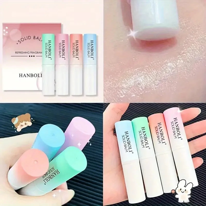 4pcs Solid Perfume Sticks - Long-Lasting, Natural & Fresh Scent Long Lasting Fragrance Portable Pocket Solid Balm For Dating