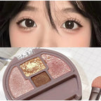 Four-color Eye Shadow Powder Palette Shimmering Glitter Natural Eyelid Silkworm Contour Shadow Natural Tone Pink Eyeliner Makeup