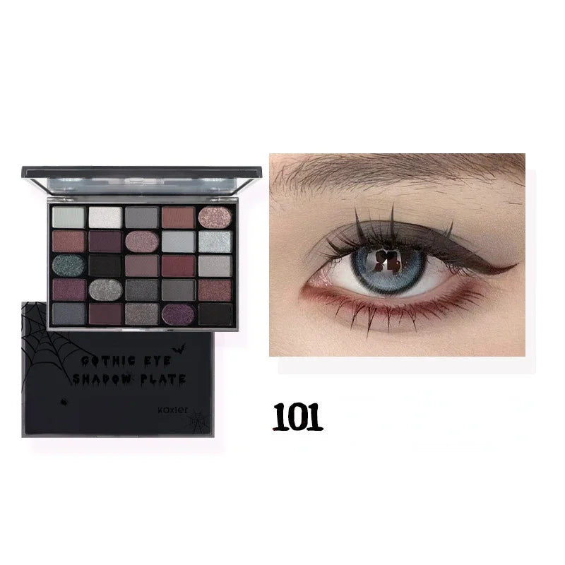 Dark Gothic Eye Shadow Palette Pearlescent Matte Fine Sparkle Strobes Punk Profound Three-dimensional Eye Shadow Makeup Cosmetic