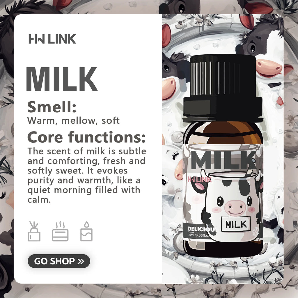 10ml Milk Essential Oils Milk Perfumes Skin Care Massage Body Oil Perfume Women Fragrance Oil For Candle,Soap Making,Humidifiers