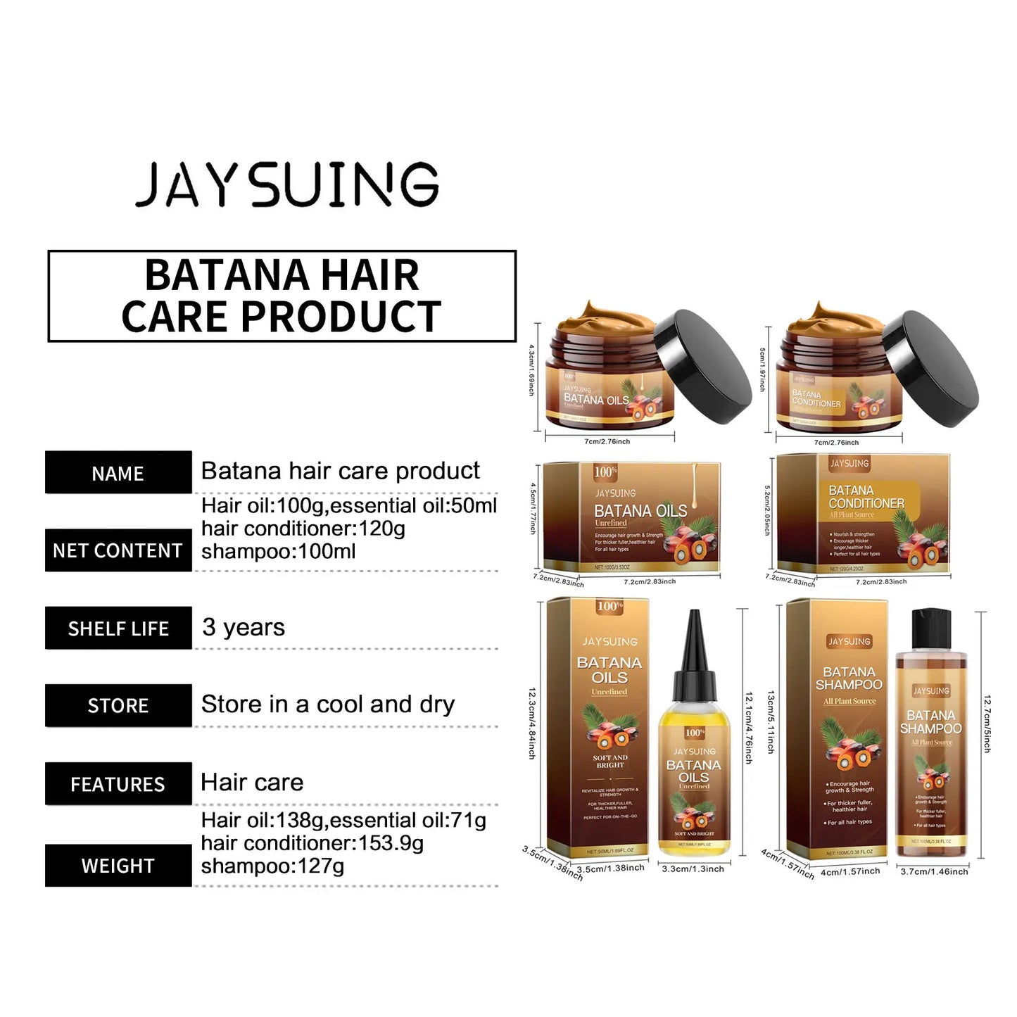 Hair Care Product Batana Oil Shampoo Conditioner Repair Split Ends Frizzy Damage Moisturize Smooth Shiny Keratin Hair Mask Serum