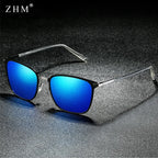 New Arrival Stylish Polarized Sunglasses Men Square Metal Frame Grey Glasses fashion Men Driver driving sunglasses UV400