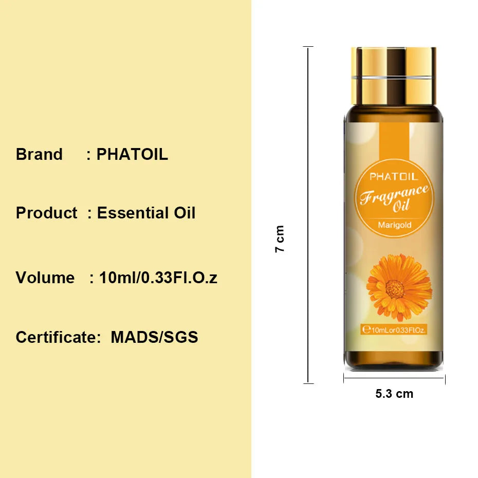 PHATOIL 44pcs/Set 10ml Perfume Fragrance Oil with Dropper Coffee Orange Peach Marigold Coconut  Sea Breeze Palmarosa Fresh Linen