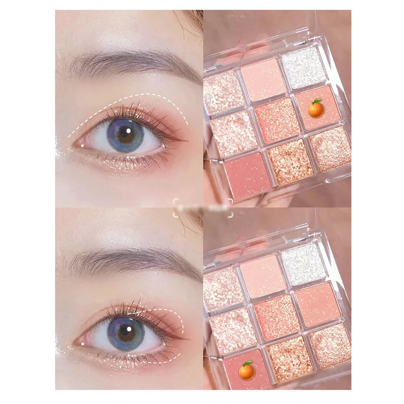 High Quality Matte Eyeshadow Palette Pearlescent Sequins Blush Eyeshadow Highlighter  For Women
