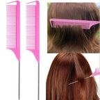 8Pcs Hair Brushes Set with Teasing Bristle Brush, Edge Control Brush, and 2Pcs Metal Pin Rat Tail Combs for Women's Hair Styling