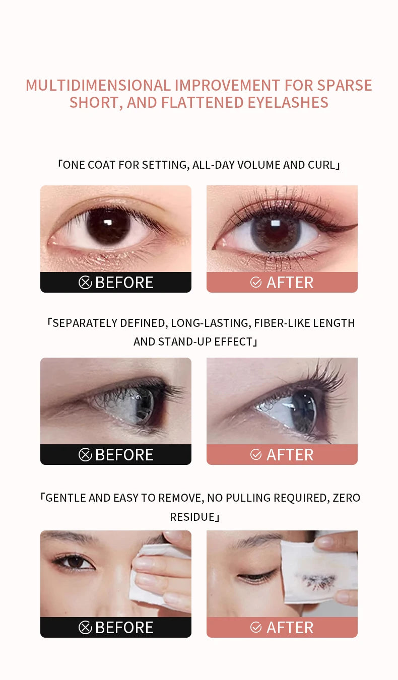 MACKANDY Black Mascara Makeup Volumizing&Lengthening Mascara, Thickening Washable Longwear Smudge Resistant Make Up Cruelty Free