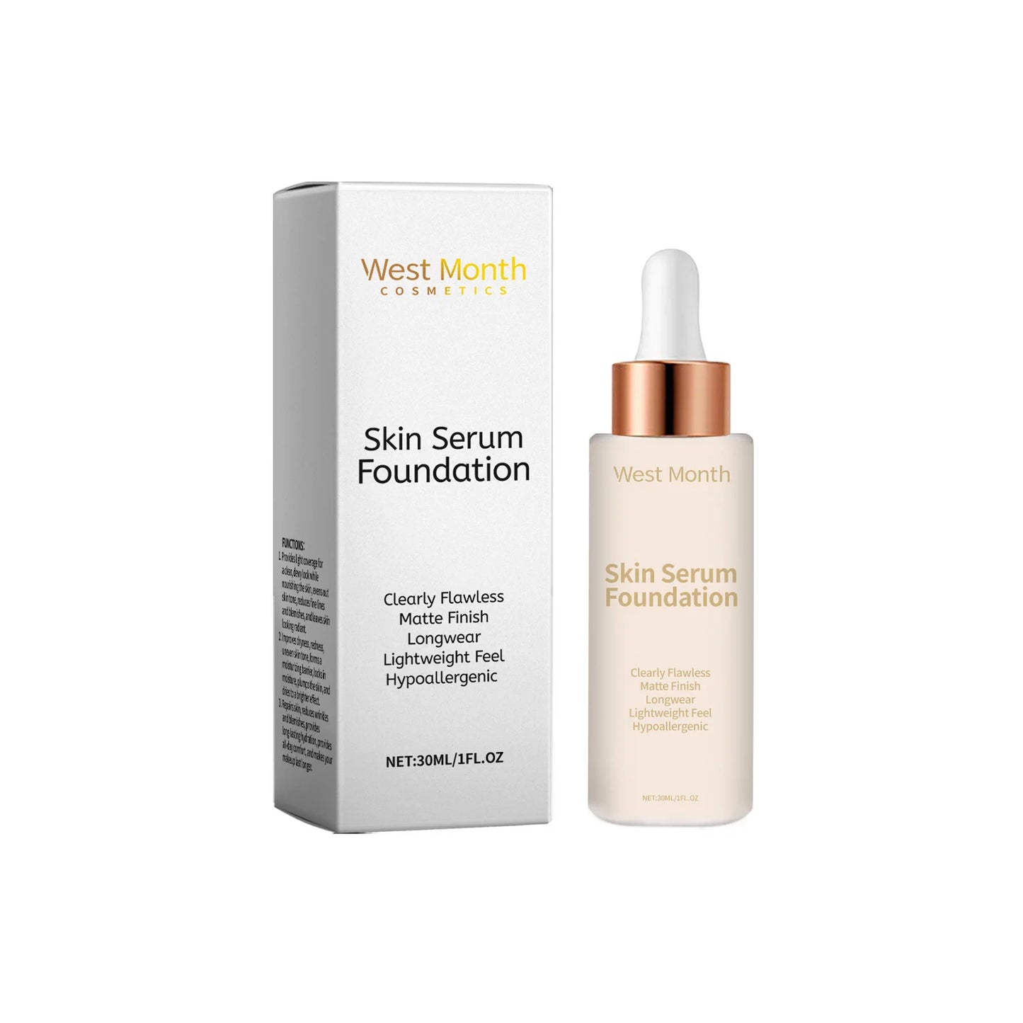 Moisturizing Liquid Foundation Even Skin Tone Cover Defects Brightening Skin Long Lasting Hydration Waterproof Makeup Cosmetics