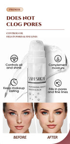 Makeup Base Set With 15ml Primer 30ml Matte Foundation 5g Loose Powder Puff For Smooth Flawless Skin Longwear