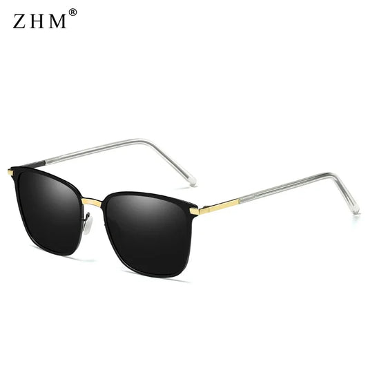 New Arrival Stylish Polarized Sunglasses Men Square Metal Frame Grey Glasses fashion Men Driver driving sunglasses UV400