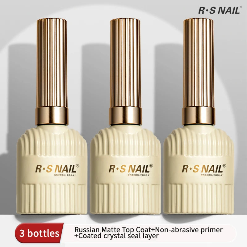 RS NAIL Russian Matte Top Coat Gel Nail Polish 10g Frosted Non Stick Powder Mat Top Coat Nail Art LED UV Semi Permanent Seal Gel
