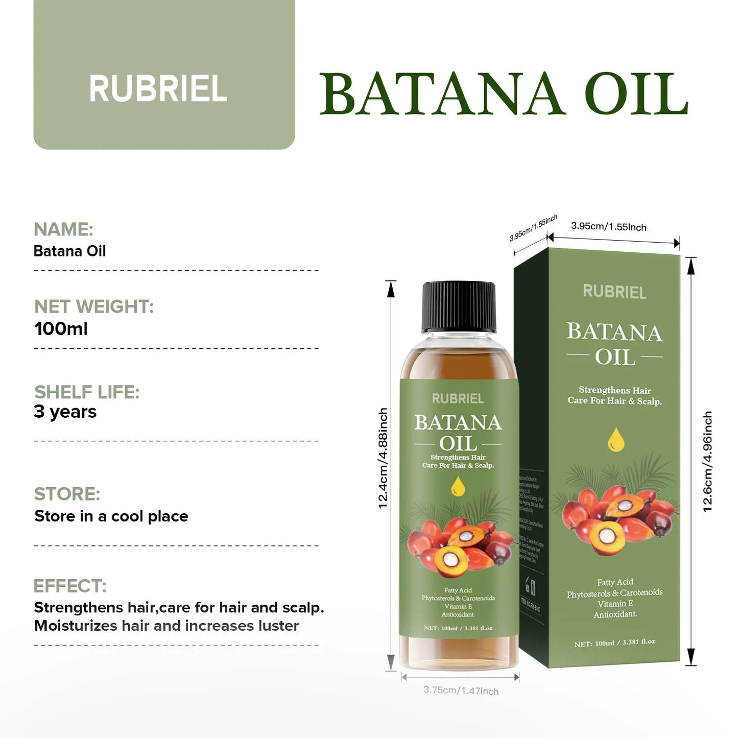 100ML Batana Oil Shampoo Soothing Scalp Intense Repair Batana Nourishing Shampoo with Rosemary Extract for All Hair Types