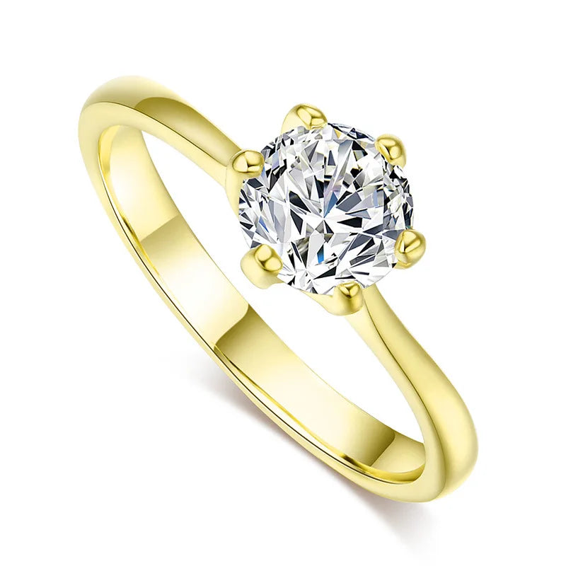 Wedding Engagement Rings For Women Female Jewellry Silver Color Ring 6 Clows Zirconia Ring With Stone Jewelry Wholesale R013