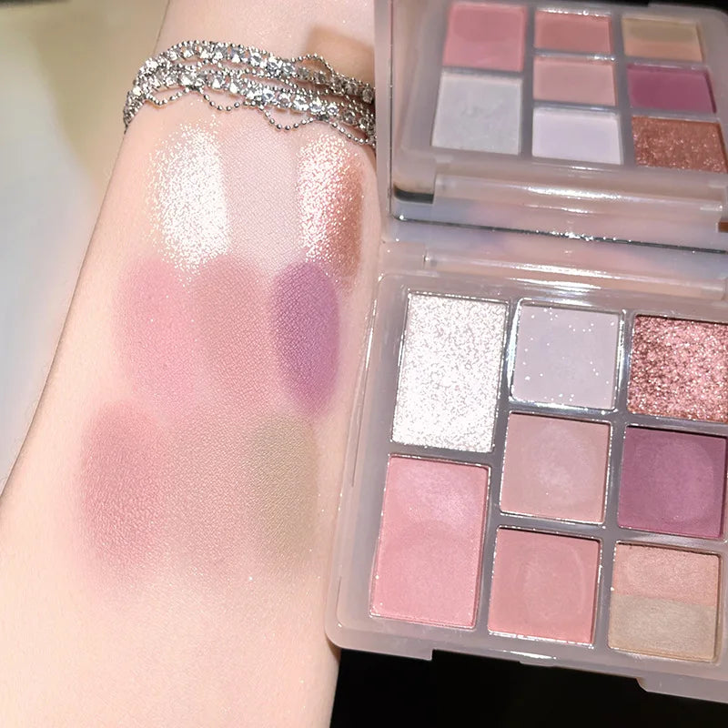 Cement Grey Black Eye Shadow Palette Makeup Eyes Glitter Contour Pigments Palette Pearly Shimmer Fashion Korean Shadow Makeup