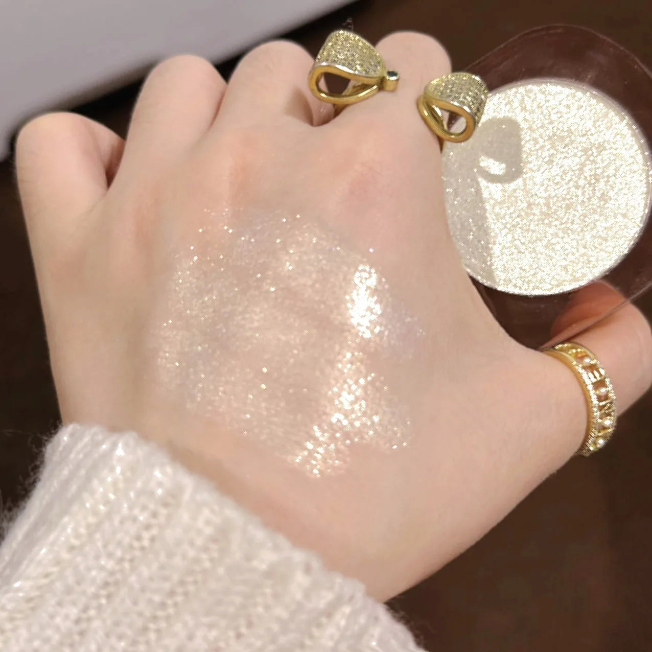 Makeup Highlighter Pink Polarized Shiny Glitter Brighten Cheekbones Eyes High Gloss Palette Highly Pigmented Shimmer Fine Shine
