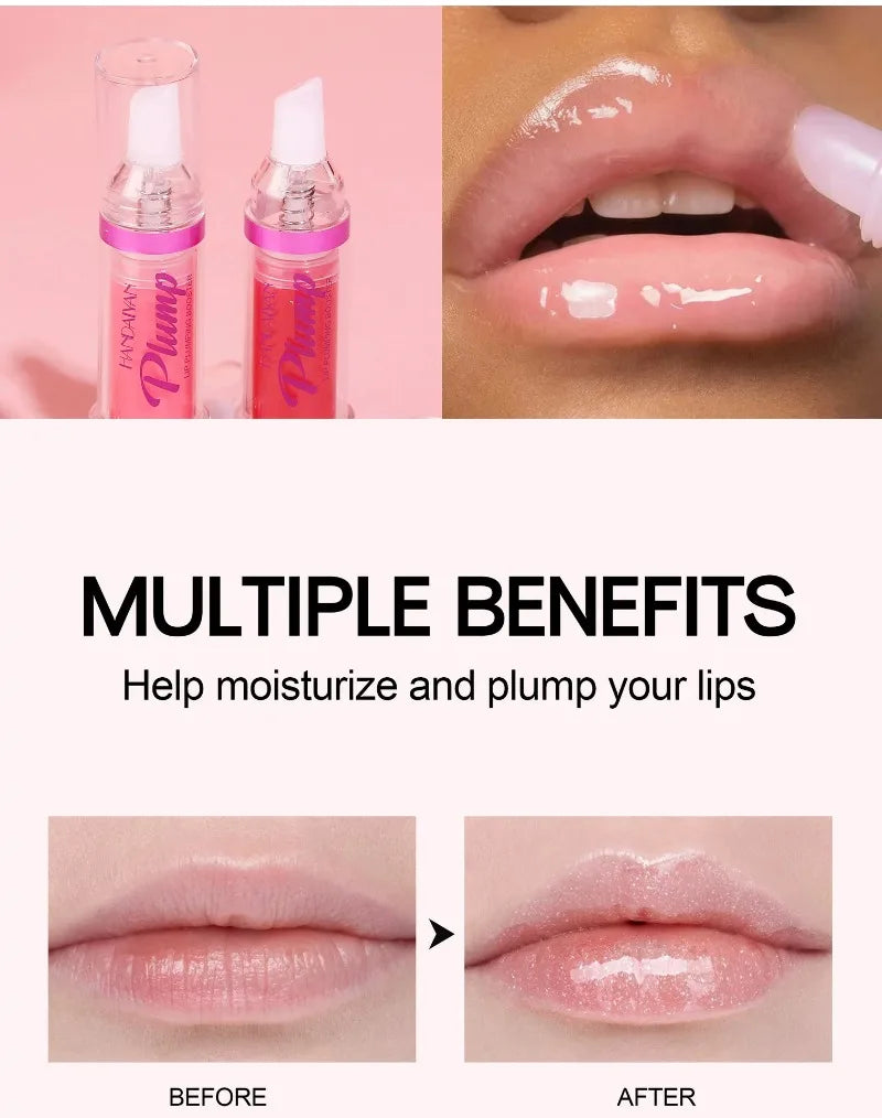 Lip Plumping Booster Lasting Sexy Plumper Glitter Red Nude Lipstick Liquid Waterproof Moisturize Oil Lipgloss Makeup Lip Care