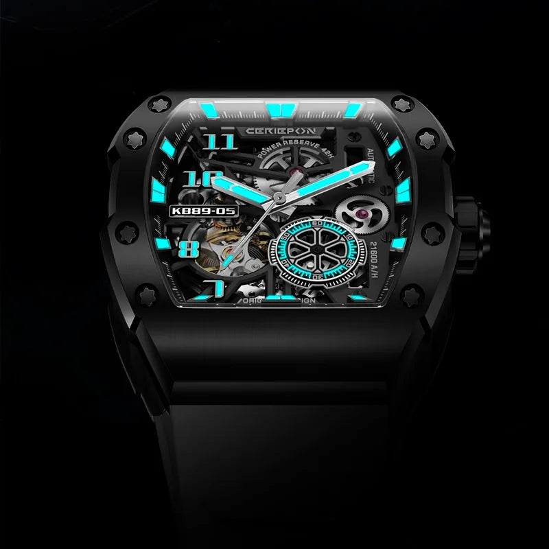 Top Brand Original Automatic Watch for Men High-end Luxury Hollow Out Chronograph Waterproof Mens Mechanical Watches Clock Reloj