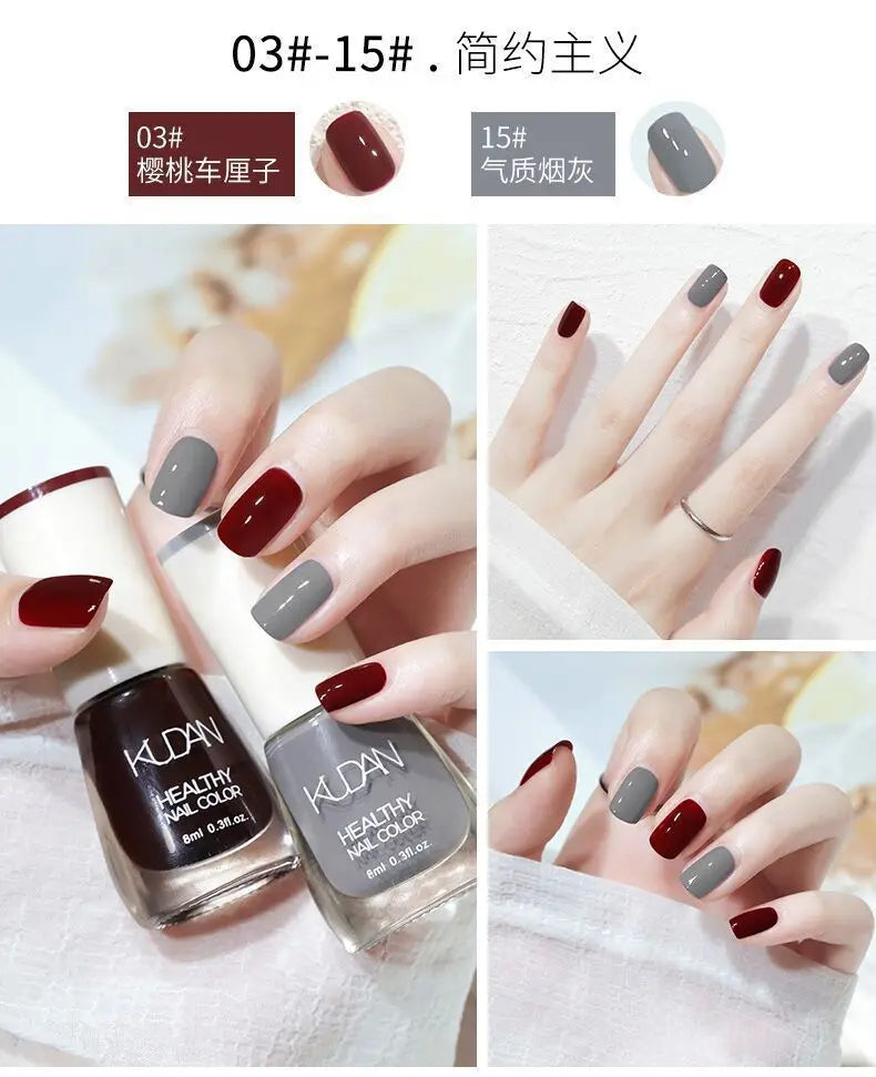 Nail Polish Without Baking Lamp White Fine Glitter Non-baking Non-peel Transparent Shiny Oil Base Coat Nude Nail Polish
