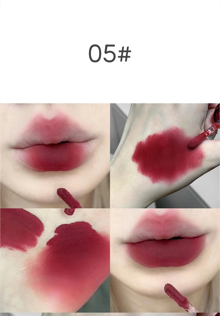 Artistic Soft Mist Mousse Lip Glaze Velvet Matte Lipstick Holding Makeup Not Easy to Sticky Cosmetics Lipstick