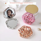 1PC Portable Mini Mirror Retro Rose Flower Small Pocket Makeup Mirror Double Sided Hand Mirrors Compact Cosmetic Beauty Tool