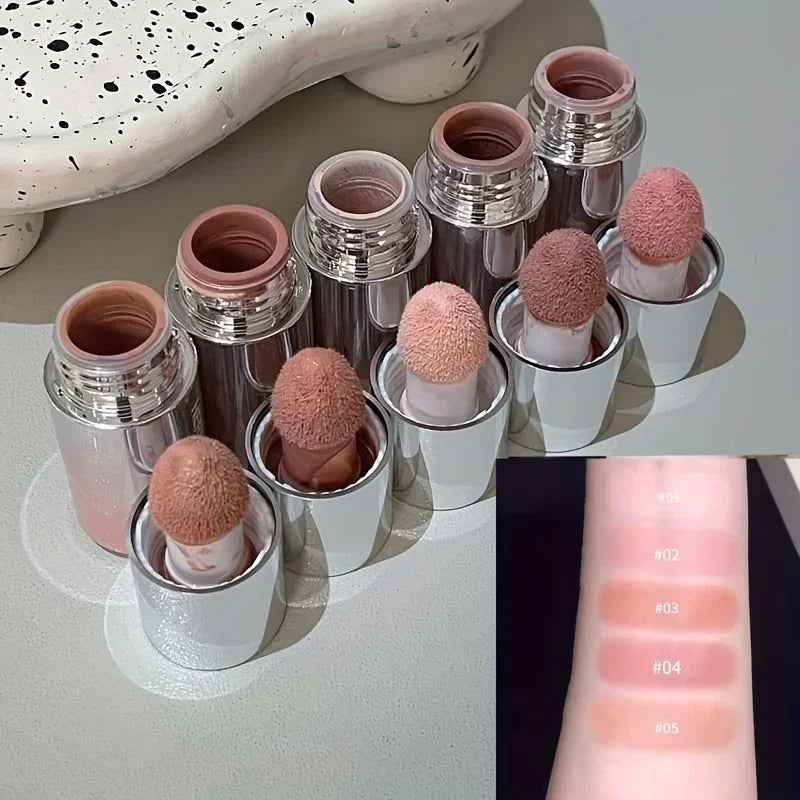 Liquid Blush Stick, with Sponge Tip, Suitable for Lips and Cheeks, Waterproof and Long-Lasting Color Correction