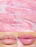 Pearlescent Pink Glitter Lip Oil Lustrous Color Changing Lip Gloss Moisturizing Makeup Lip Balm Mirror Glass Lip Glaze Cosmetics