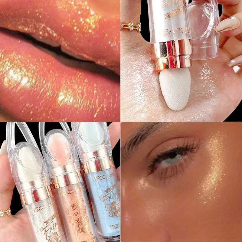 Fairy Powder Highlighter Stick, Shimmer Contour Blush Powder Contour Shading Glitter, Contour Brightening Makeup Highlighter