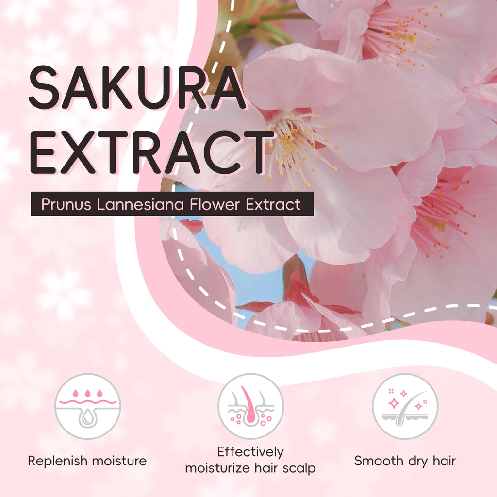 LAIKOU  Sakura Shampoo Repair Anti Split Ends Smooth Frizz Dry Hair