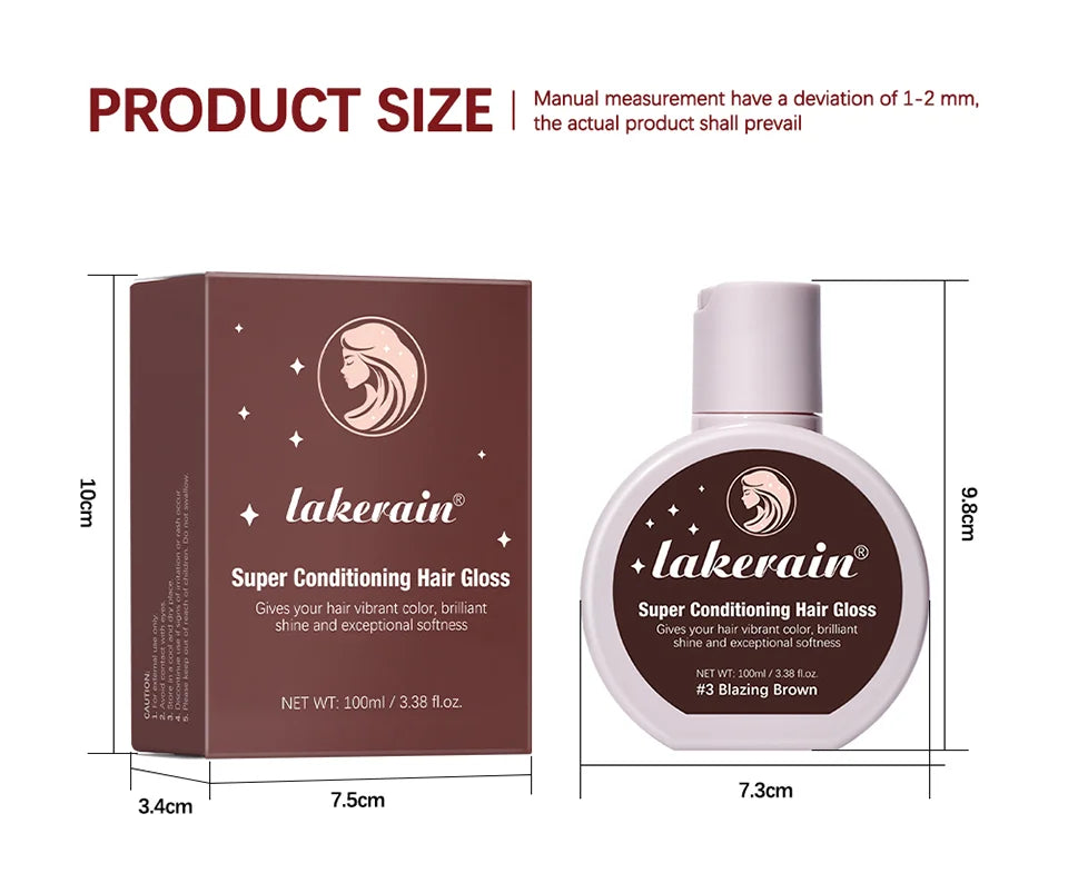 Hair Glaze Super Gloss Color Conditioning Gloss Rinse Out Semi-Permanent Hair Gloss that Enhances Color Nourish and repair Easy