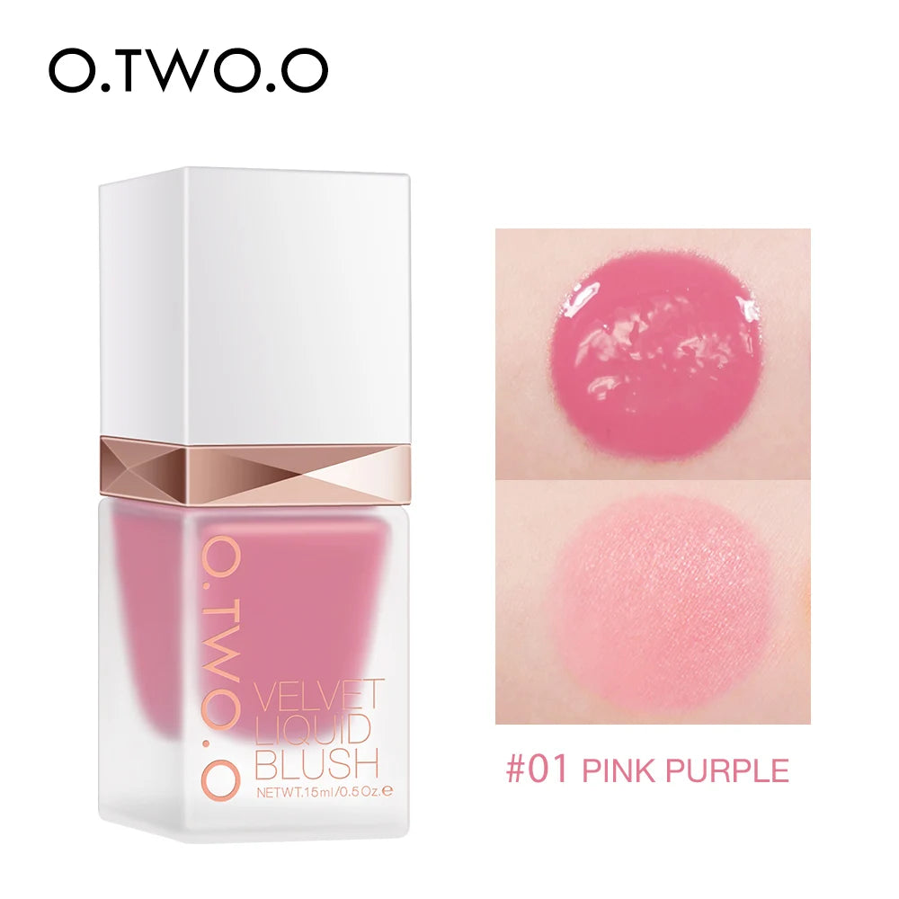 O.TWO.O Liquid Blusher 4 Colors Rose Pink Blush Long Lasting Natural Cheek Face Makeup Blusher High Pigment For Women Cosmetics
