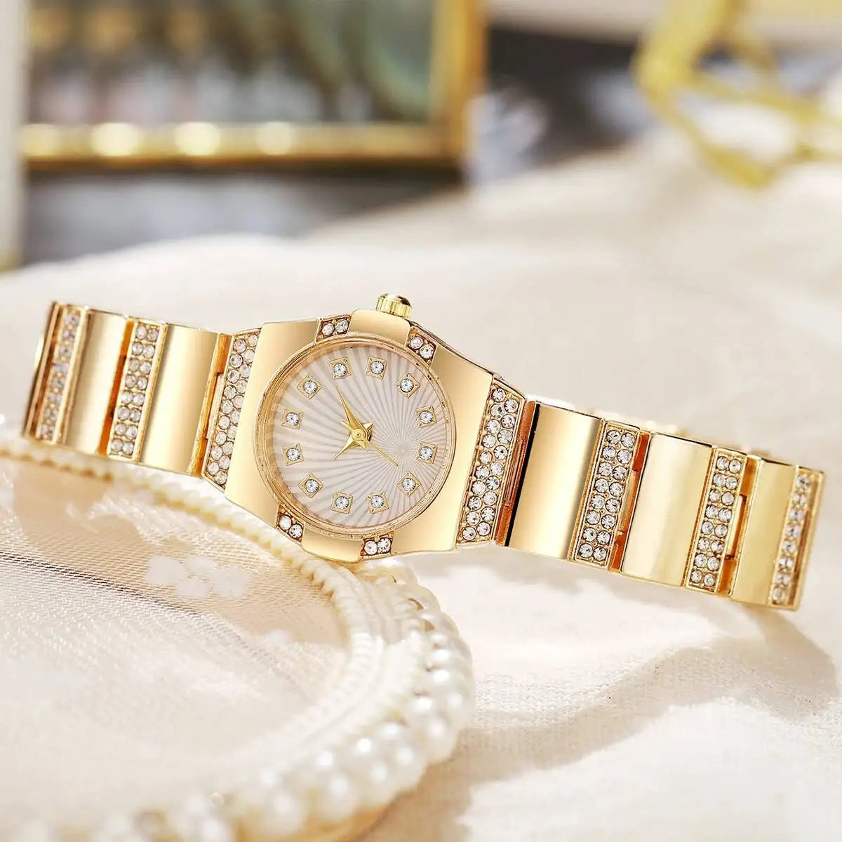 Luxury Rhinestone Women Watches Fashion Small Dial Steel Strap Quartz Wristwatches for Girls Clock Reloj Mujer