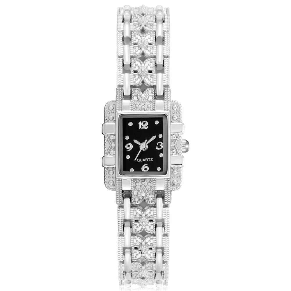 Luxury Sliver Metal Women Bracelet Wrist Watch Top Brand Fashion Crystal Quartz Watch Elegant Square Ladies Clock Reloj Mujer