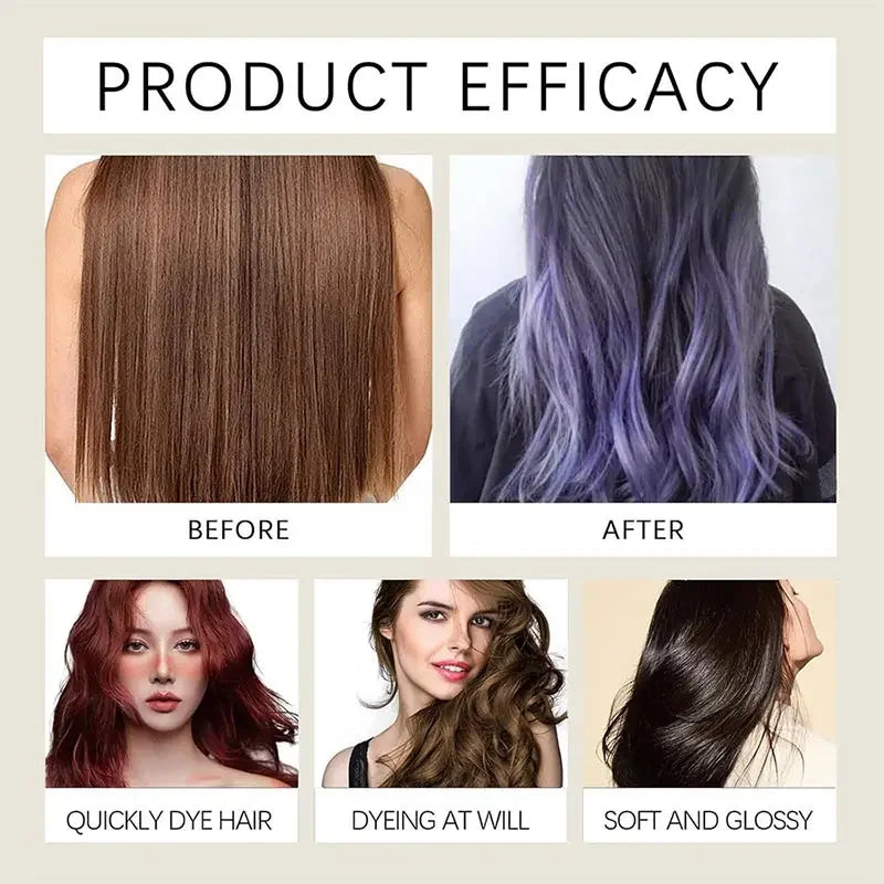 5 Colors Hair Dye Shampoo Black Hair Color Dye Hair Shampoo Cream Instant Dye Shampoo Men Women Moisturizing and Repairing Hair