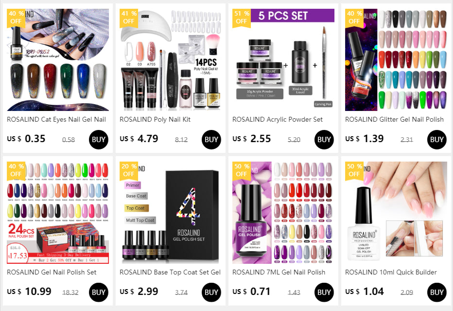 ROSALIND 7ML Matt Top Coat Nail Polish Lacquer Nail Gel Polish Vernis Semi Permanent Soak Off Gel Nail Polish Manicure Art