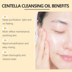Centella asiatica cleansing oil is refreshing, non-greasy, moisturizing, nourishing, deep cleansing, gentle and non-irritating