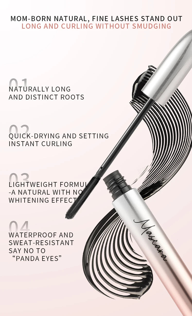 MACKANDY Black Mascara Makeup Volumizing&Lengthening Mascara, Thickening Washable Longwear Smudge Resistant Make Up Cruelty Free