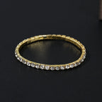 Luxury Classic Full of Rhinestones 18K Gold Plated Bracelets For Women Sparkling Simple Zircon Bracelets Jewelry Birthday Gifts