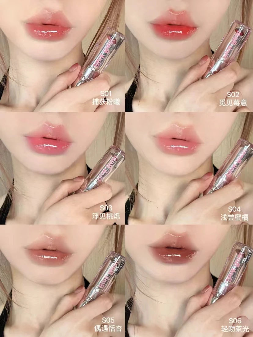 Pink Bear Water Essence Solid Lipgloss Moisturizing Mirror Lip Glaze LipSugar Light Lipstick Light Sensation Beauty Makeup