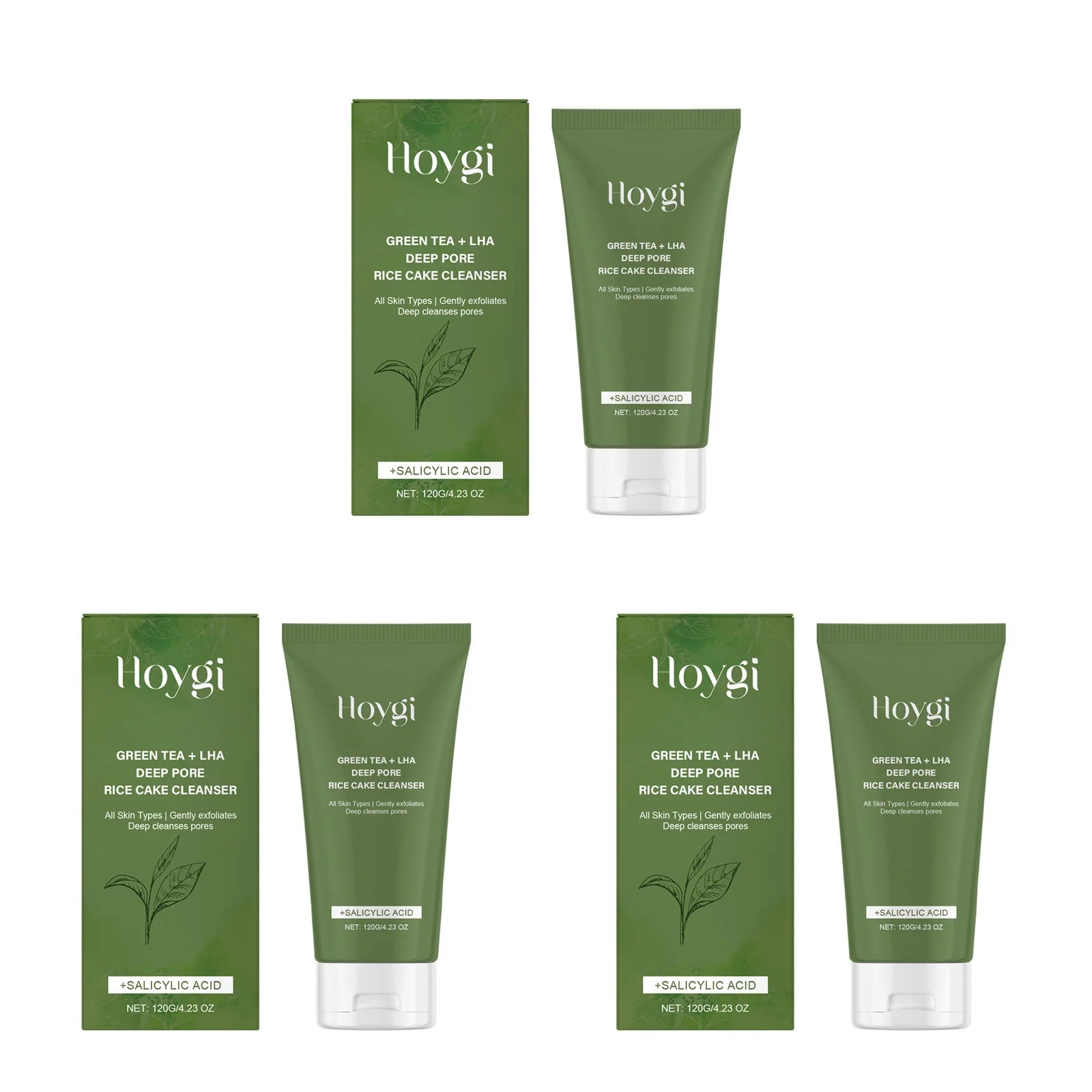 Green Tea Salicylic Acid Facial Cleanser Cleansing Pore Refining Hydrating Blackhead Removal Oil Control Non-Drying Face Wash