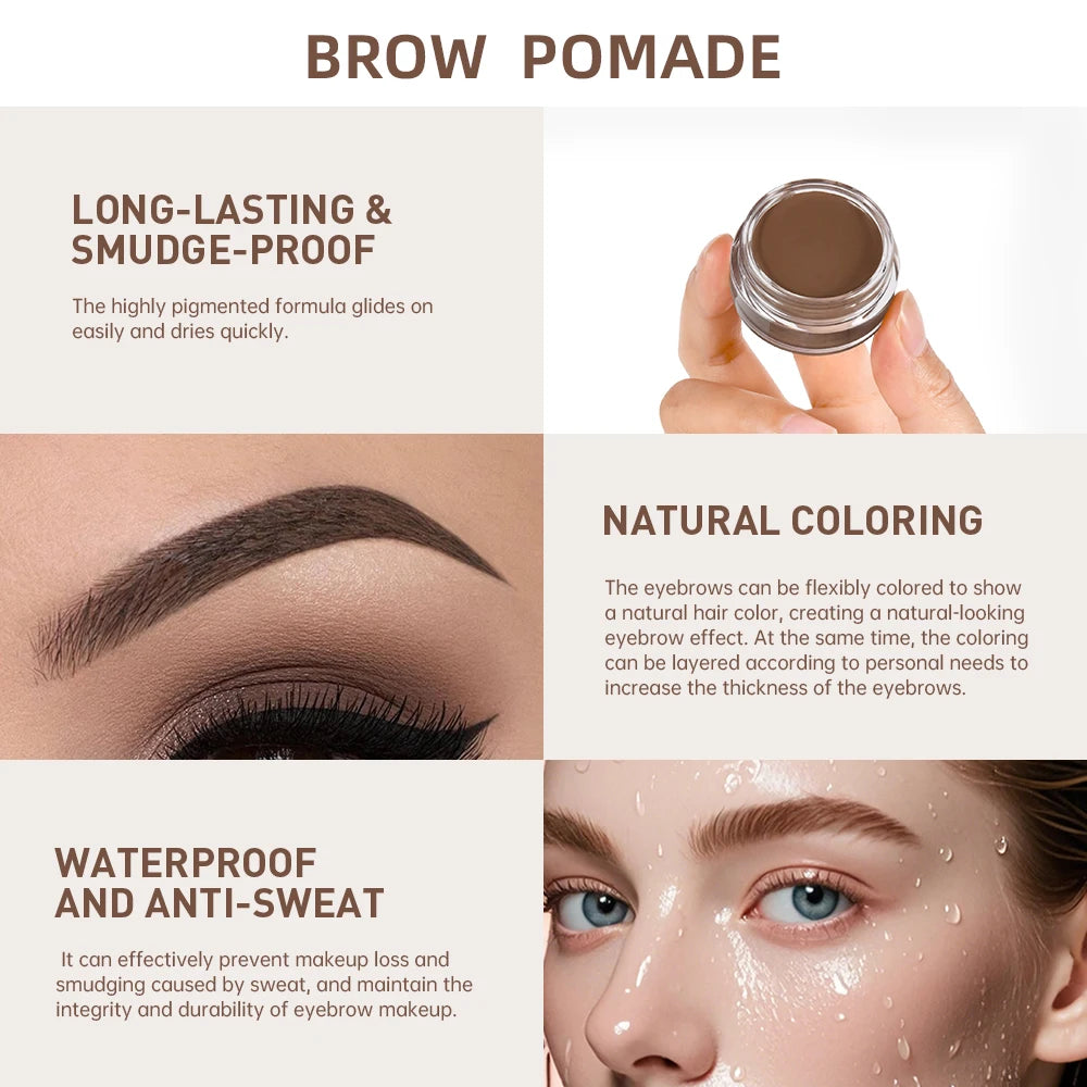 6 Colors Long-lasting Eyebrow Enhancers Makeup Waterproof 3D Natural Eye Brow Pomade Eyebrow Gel With Brush Professional Makeup