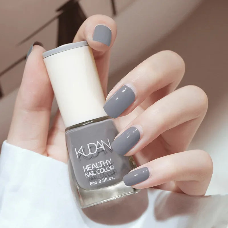 Nail Polish Without Baking Lamp White Fine Glitter Non-baking Non-peel Transparent Shiny Oil Base Coat Nude Nail Polish