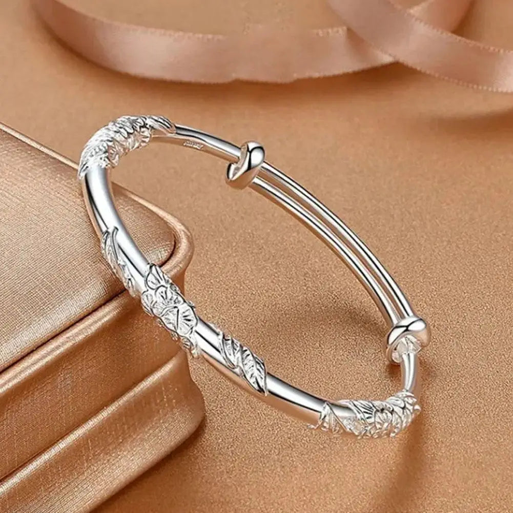 Luxury Shiny Full-blown Flowers Bracelet For Women Original Texture Adjustable Solid Bracelets Light Luxury Party Jewelry