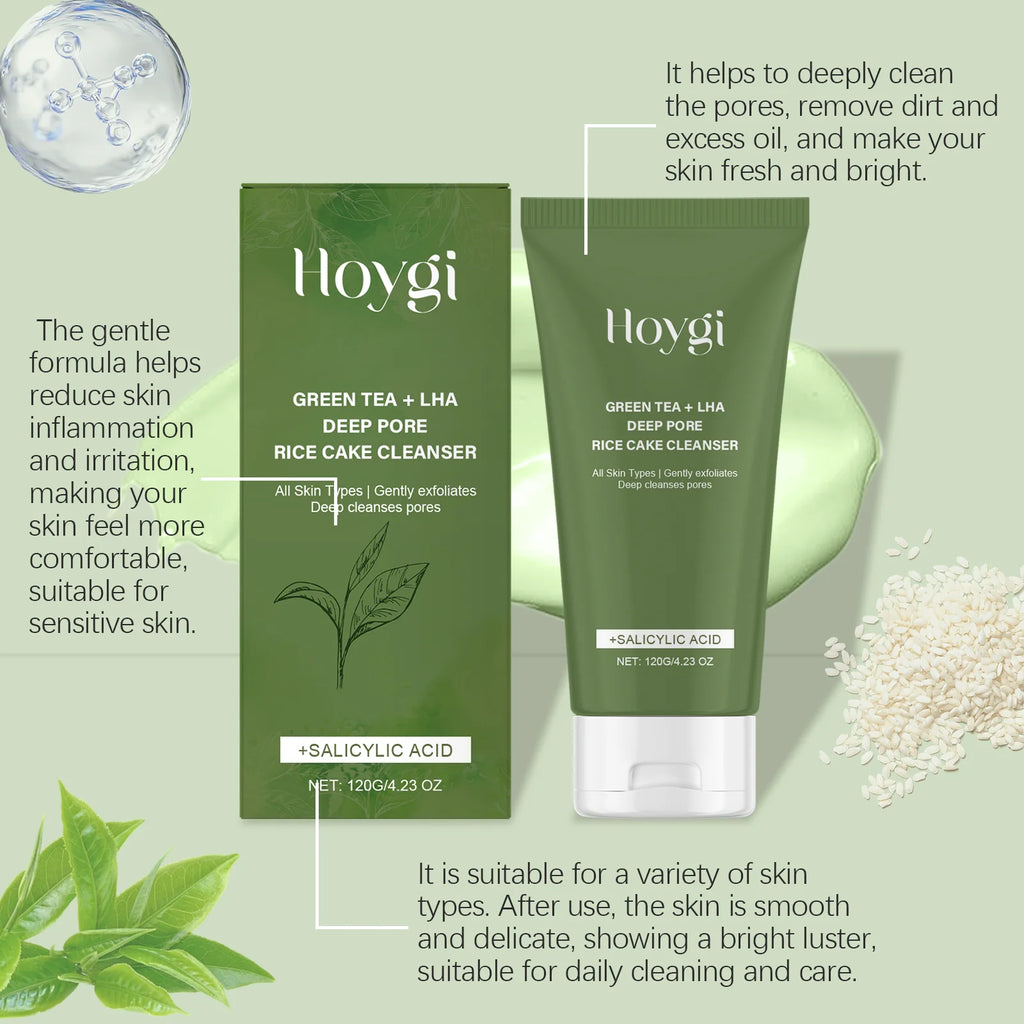 Green Tea Salicylic Acid Facial Cleanser Cleansing Pore Refining Hydrating Blackhead Removal Oil Control Non-Drying Face Wash