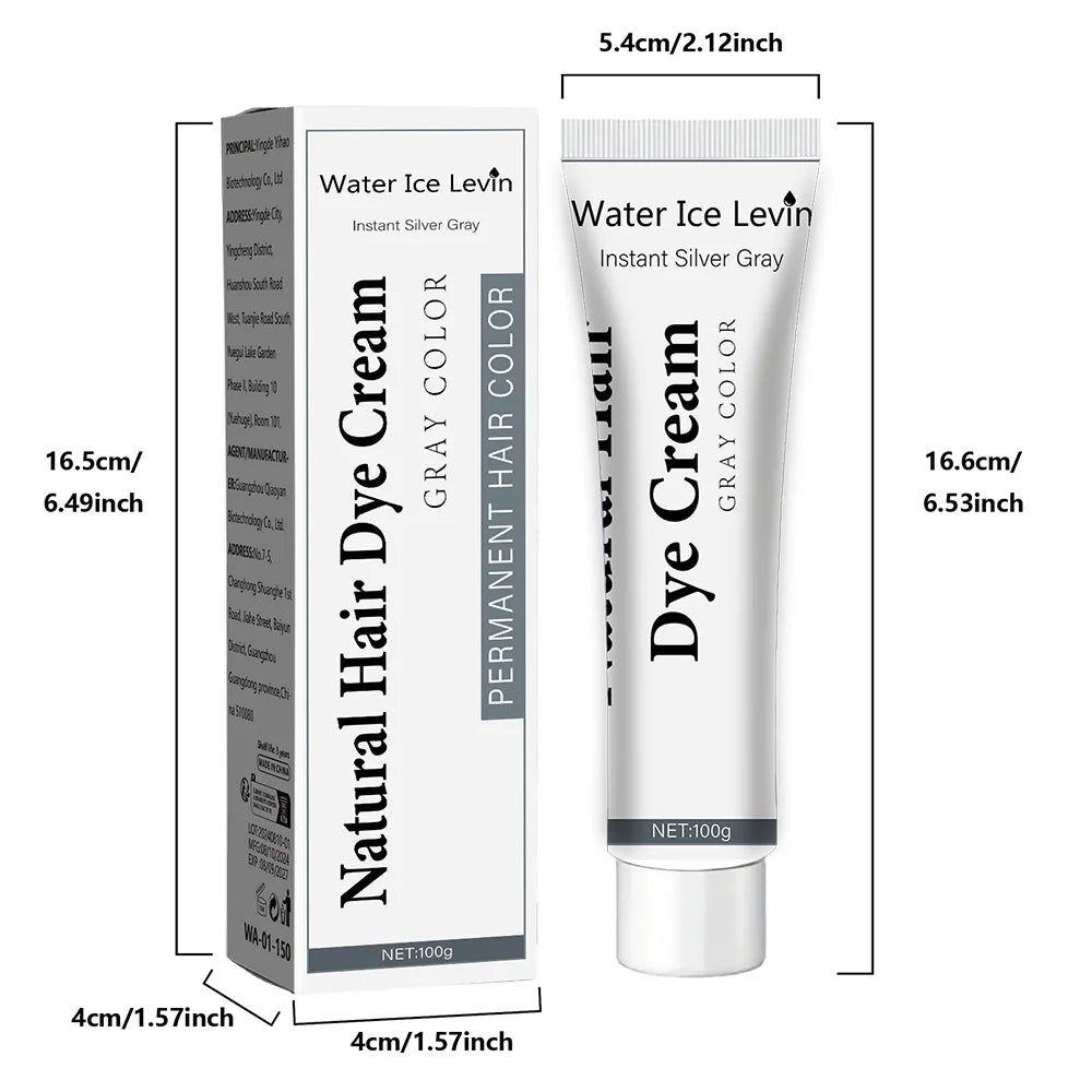 100g Grey Hair Dye Cream Unisex Smoky Punk Style Styling No Damage Quick Coloring Long-Lasting Professional Hairs Dyeing Creams